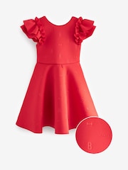 Baker by Ted Baker Frilled Embossed Scuba Dress - Image 8 of 13