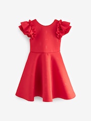 Baker by Ted Baker Frilled Embossed Scuba Dress - Image 9 of 13