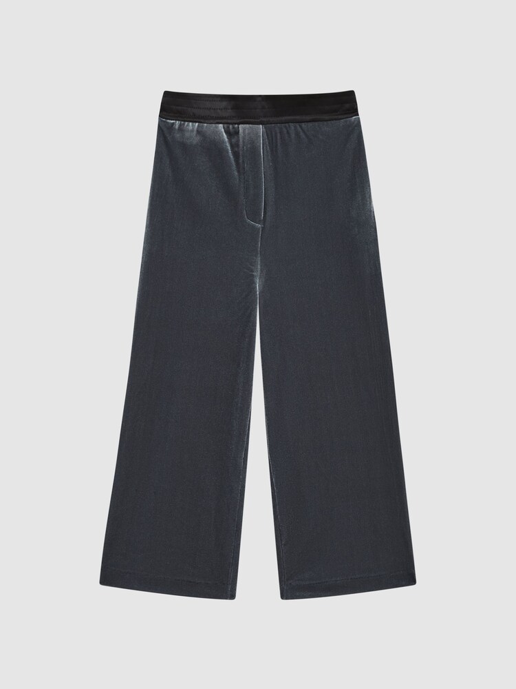Reiss Silver Lila Junior Velvet Wide Leg Trousers - Image 2 of 6