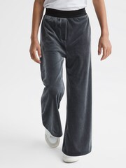 Reiss Silver Lila Junior Velvet Wide Leg Trousers - Image 3 of 6