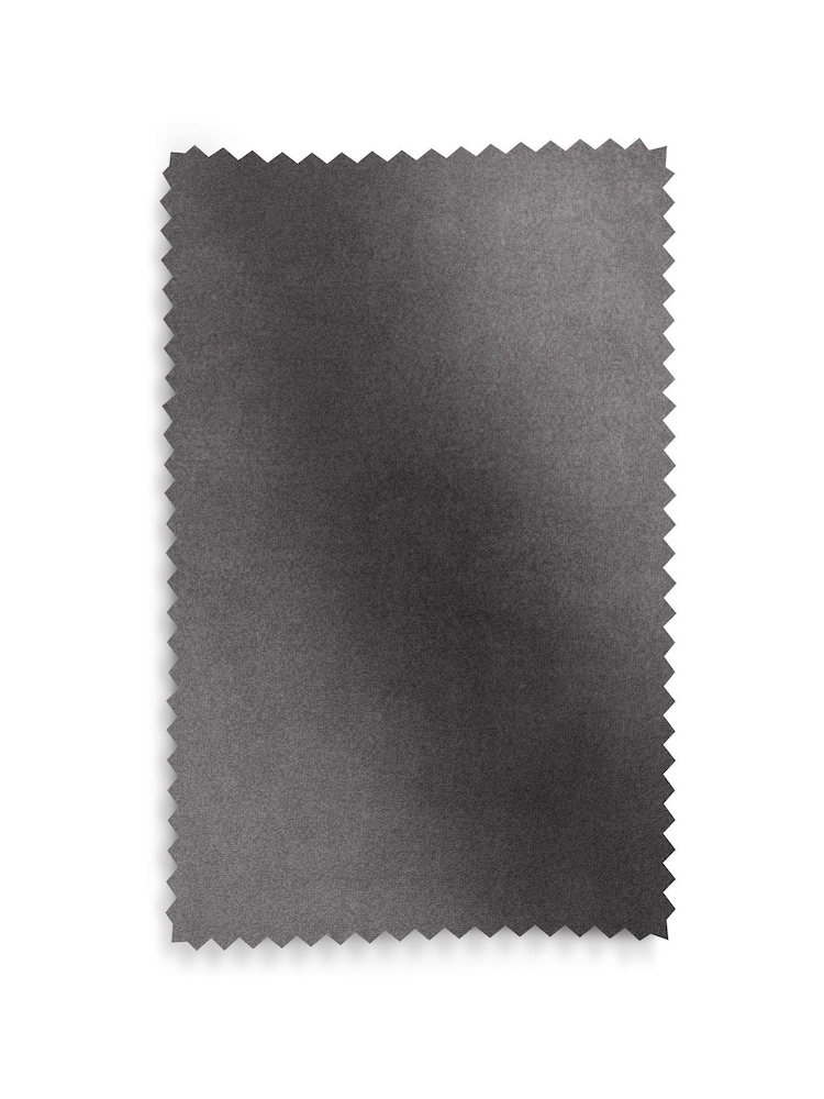 Grey Charcoal Matte Velvet Super Thermal Curtains - Image 7 of 7