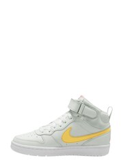 Белый/желтый - Nike подростковые кроссовки средней длины Nike Court Borough - Image 2 of 4
