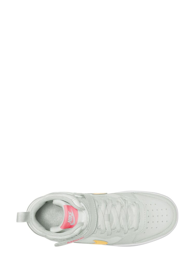 Nike White/Yellow Youth Court Borough Mid Trainers - Image 3 of 4