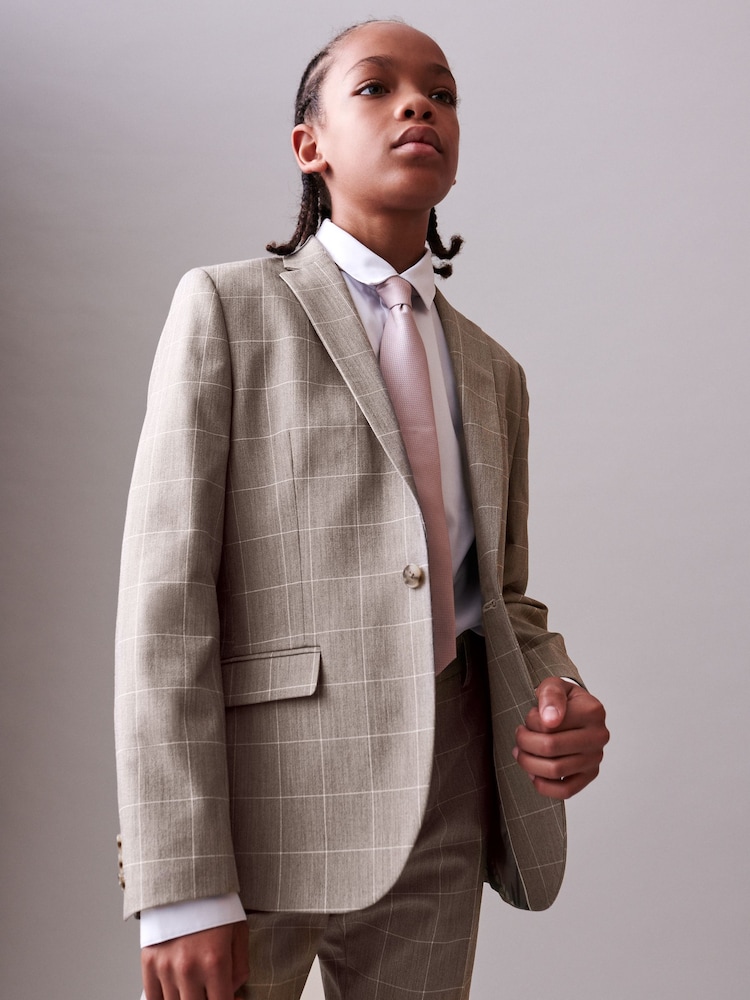 Neutral Check Suit Jacket (12mths-16yrs) - Image 1 of 7