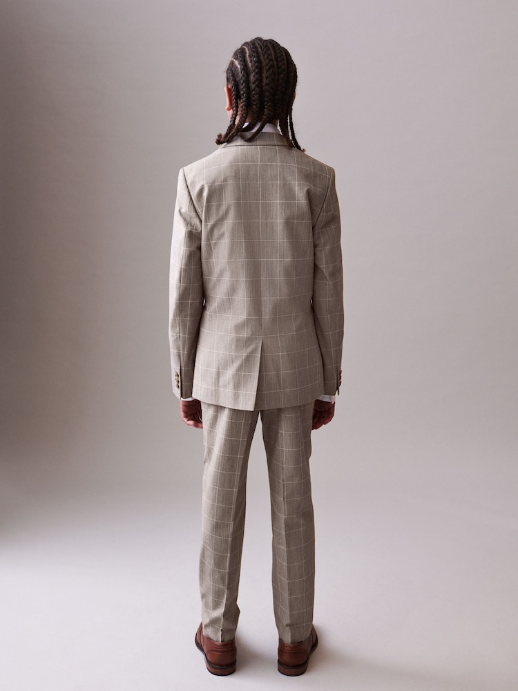 Neutral Check Suit Jacket (12mths-16yrs) - Image 2 of 7