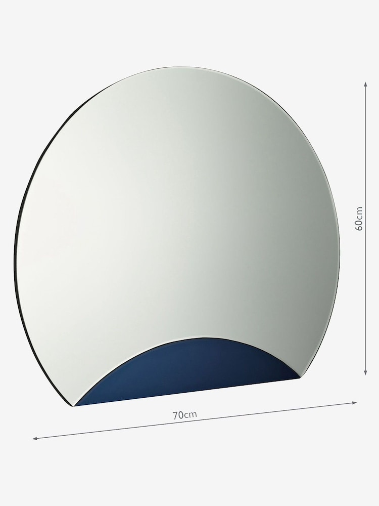 Dar Lighting Blue/Silver Slice Round Panel Mirror - Image 4 of 4