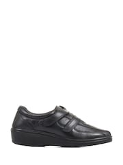 Pavers Wide-Fit One Touch Black Shoe With Two Straps - Image 1 of 5