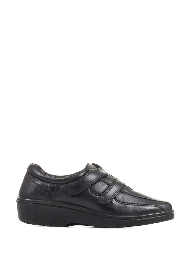 Pavers Wide-Fit One Touch Black Shoe With Two Straps - Image 1 of 5