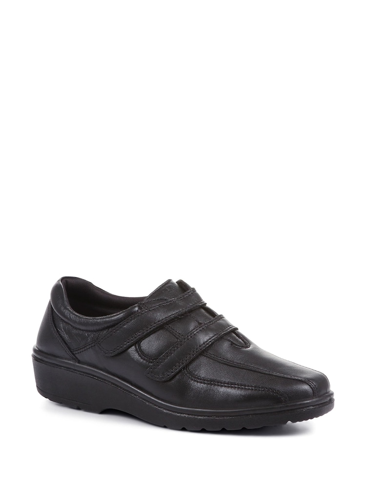 Pavers Wide-Fit One Touch Black Shoe With Two Straps - Image 2 of 5