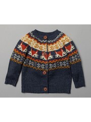 Bonjour Bebe Blue Fairisle Pattern Knitted 2 Piece Jumper And Bottom Set - Image 3 of 4