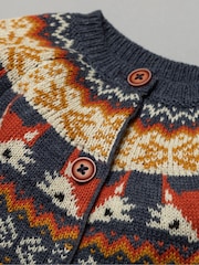 Bonjour Bebe Blue Fairisle Pattern Knitted 2 Piece Jumper And Bottom Set - Image 4 of 4