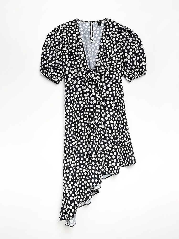 River Island Black Wrap Midi Dress - Image 5 of 5 River Island Black Wrap Midi Dress - Image 5 of 5