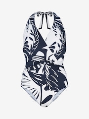 Strój kąpielowy modelujący brzuch Mint Velvet z głębokim dekoltem i skręconym przodem - Obraz 1 z 3