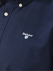 Barbour® Navy Blue Oxtown Classic Short Sleeve Oxford 100% Cotton Shirt - Image 6 of 6