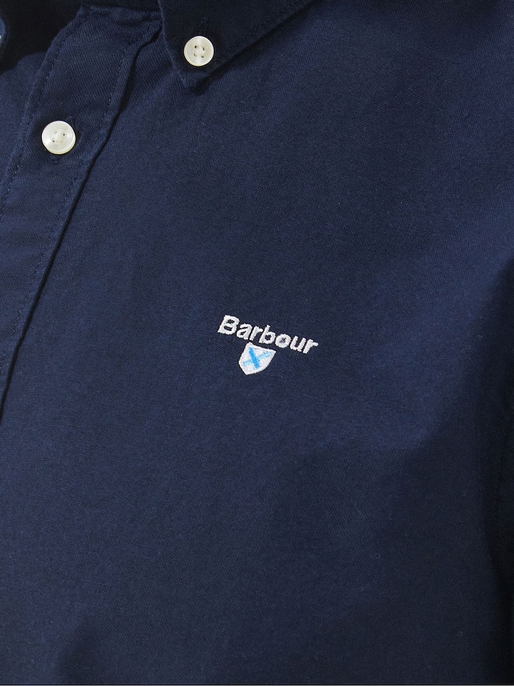 Barbour® Navy Blue Oxtown Classic Short Sleeve Oxford 100% Cotton Shirt - Image 6 of 6