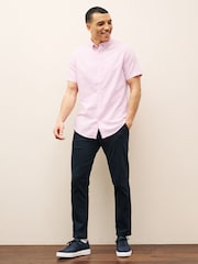 Barbour® Pink Oxtown Classic Short Sleeve Oxford Cotton Shirt - Image 2 of 7