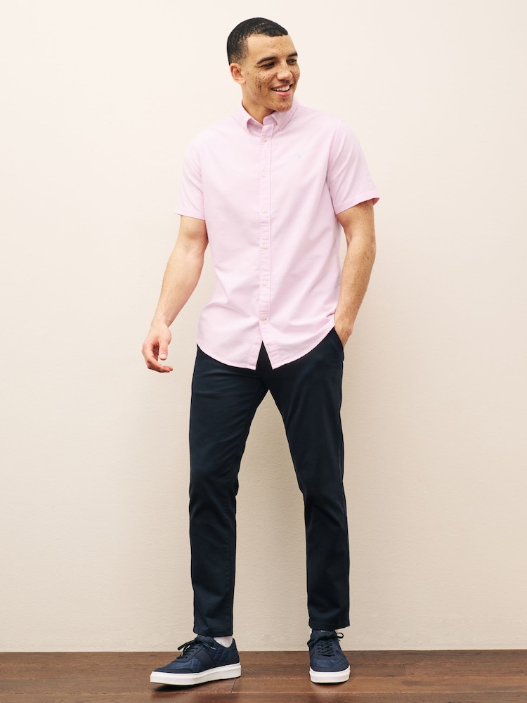 Barbour® Pink Oxtown Classic Short Sleeve Oxford Cotton Shirt - Image 2 of 7
