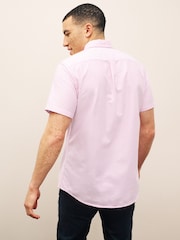 Barbour® Pink Oxtown Classic Short Sleeve Oxford Cotton Shirt - Image 3 of 7