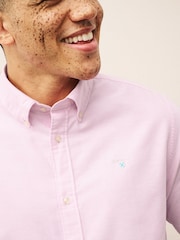 Barbour® Pink Oxtown Classic Short Sleeve Oxford Cotton Shirt - Image 4 of 7
