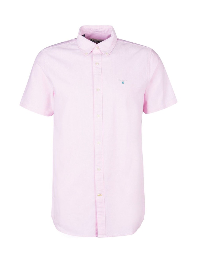 Barbour® Pink Oxtown Classic Short Sleeve Oxford Cotton Shirt - Image 6 of 7