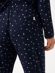 FatFace Blue Eva Jersey Star Pyjama Pants - Image 3 of 4