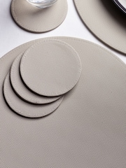 Set of 4 Natural Reversible Faux Leather Placemats and Coasters Set - Image 2 of 4