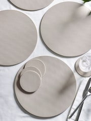 Set of 4 Natural Reversible Faux Leather Placemats and Coasters Set - Image 3 of 4