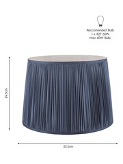 Laura Ashley Blue Hemsley Pleated Silk Empire Easyfit Lamp Shade - Image 5 of 5