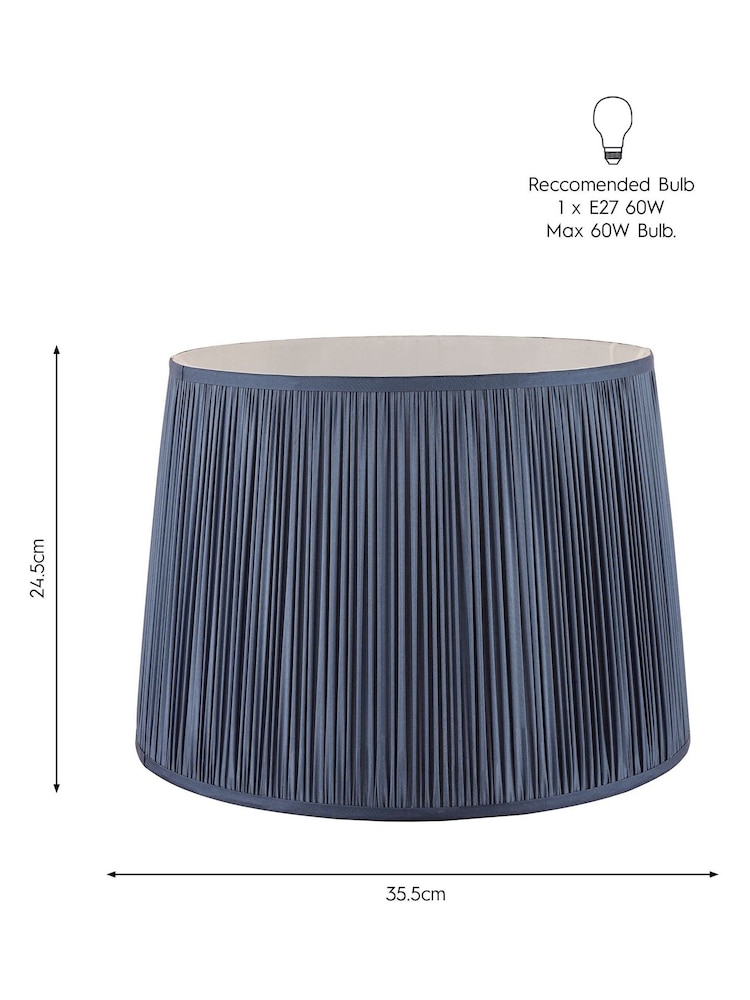 Laura Ashley Blue Hemsley Pleated Silk Empire Easyfit Lamp Shade - Image 5 of 5