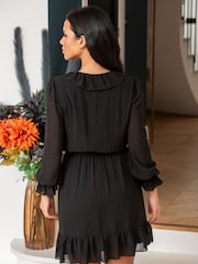 Pour Moi Black Nico Frill Detail Dress - Image 2 of 5