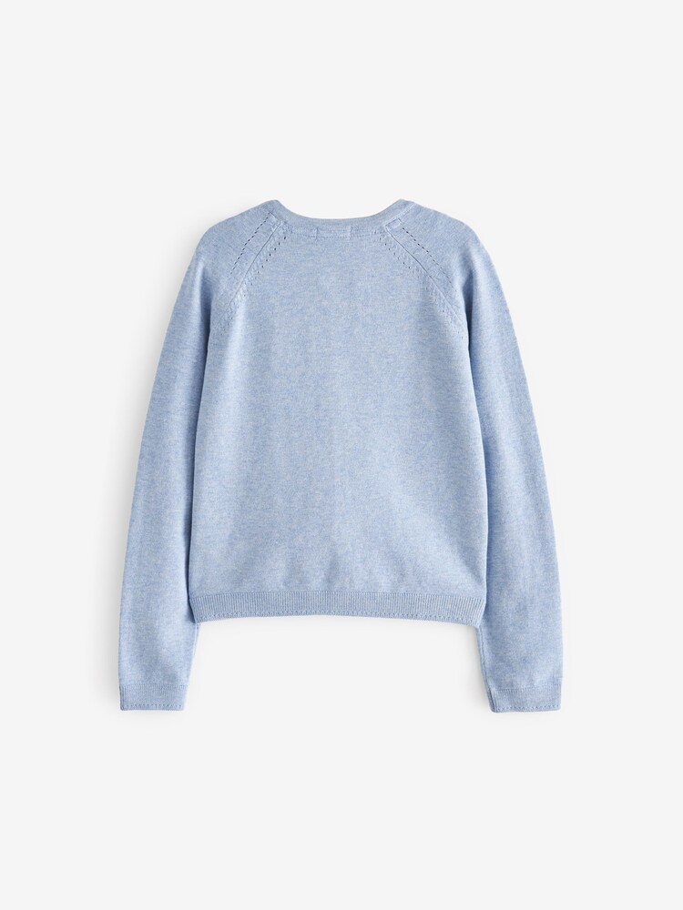 Blue Marl Button-Up Cardigan (3-16yrs) - Image 6 of 6