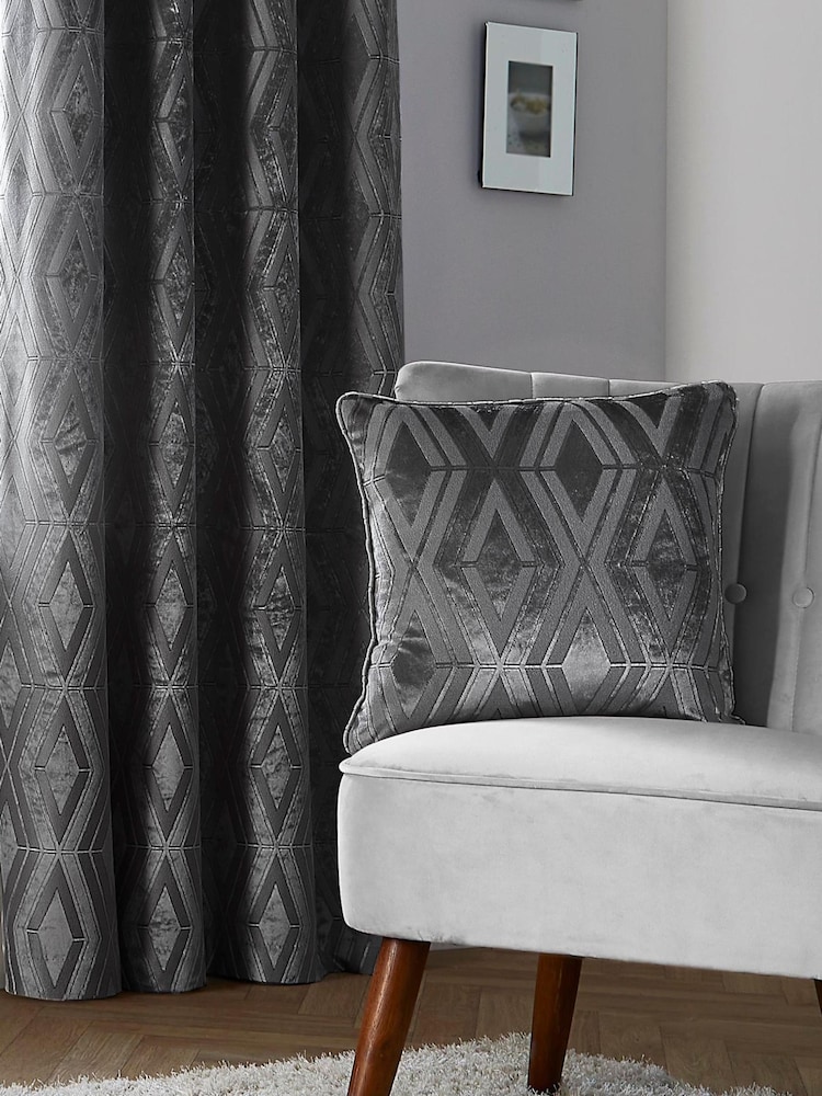 Curtina Grey Marco Geo Jacquard Cushion - Image 1 of 2