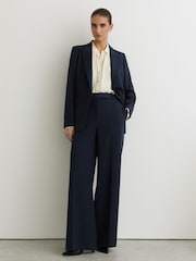 Reiss Navy Gabi Tall Wide-Leg Suit Trousers - Image 1 of 8