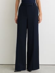 Reiss Navy Gabi Tall Wide-Leg Suit Trousers - Image 3 of 8