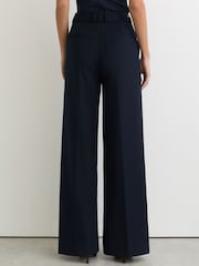 Reiss Navy Gabi Tall Wide-Leg Suit Trousers - Image 5 of 8
