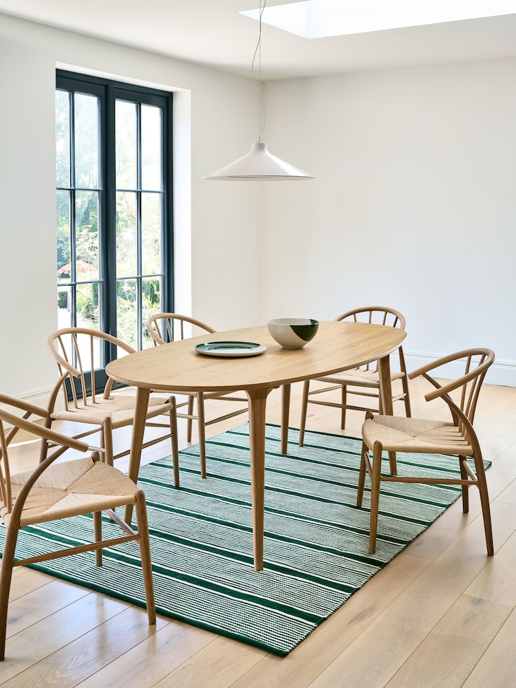 Jasper Conran London Brown Oval 4 to 6 Seater Bray Oak Dining Table - Image 1 of 6