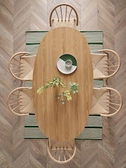 Jasper Conran London Brown Oval 4 to 6 Seater Bray Oak Dining Table - Image 2 of 6