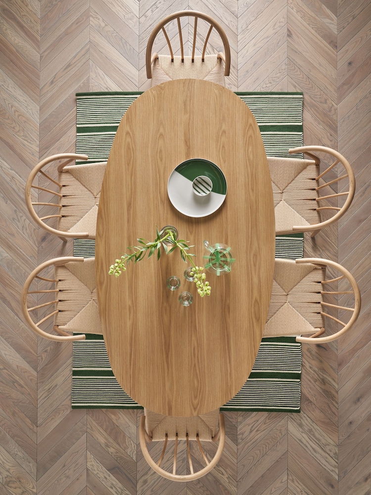 Jasper Conran London Brown Oval 4 to 6 Seater Bray Oak Dining Table - Image 2 of 6