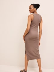 Mole Brown Maternity Ribbed Dress - Image 2 of 7
