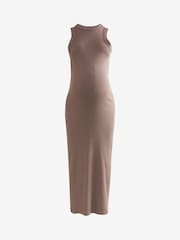 Mole Brown Maternity Ribbed Dress - Image 5 of 7