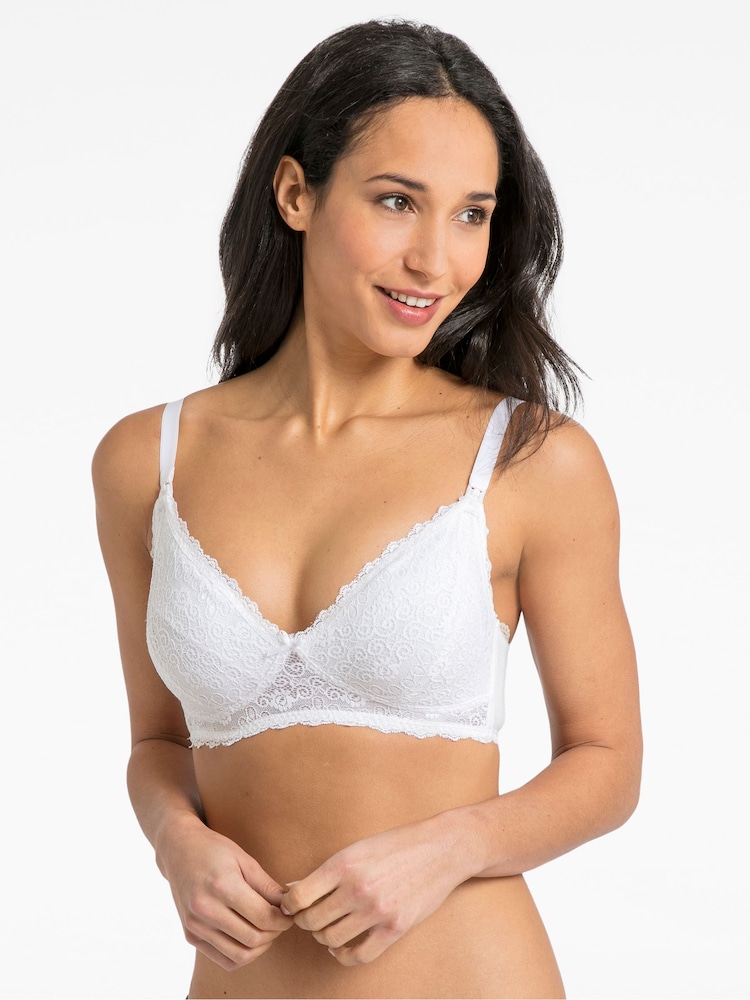 JoJo Maman Bébé White Maternity & Nursing Lace Bras - Image 2 of 4