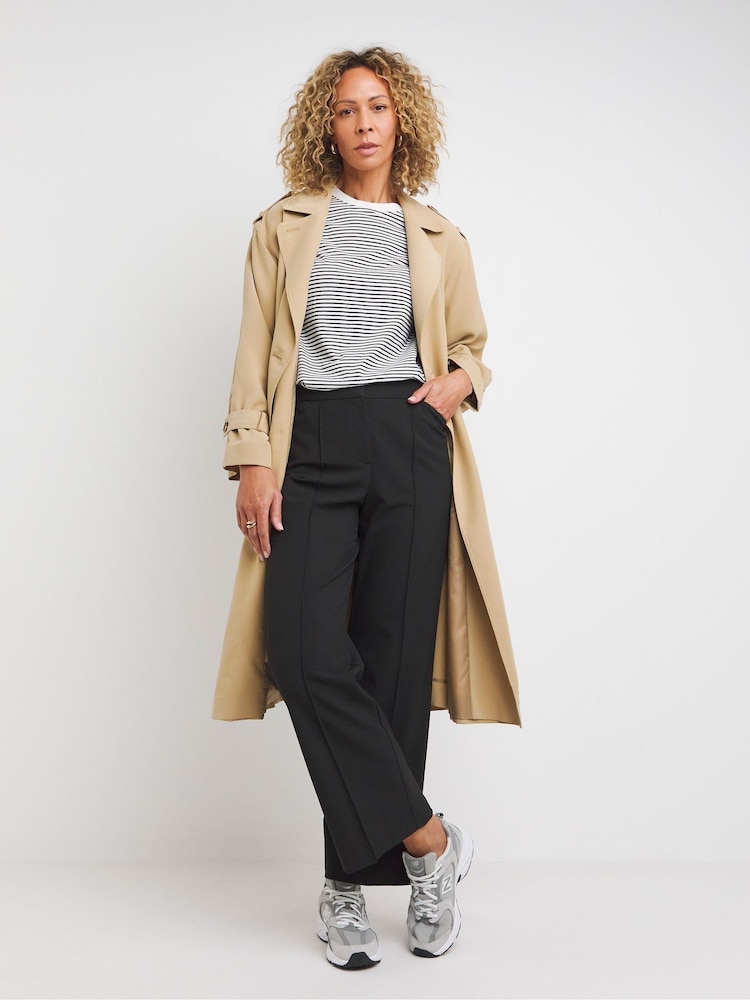 JD Williams Black Long Length Magisculpt Wide Leg Trousers - Image 1 of 3
