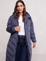 Tog 24 Blue Raleigh Thermal Padded Hooded Long Coat - Image 4 of 10