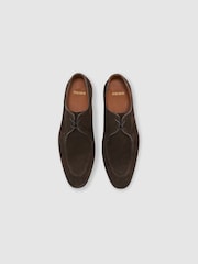 Reiss Dark Brown Blake Suede Lace-Up Derby Shoes - Image 3 of 6