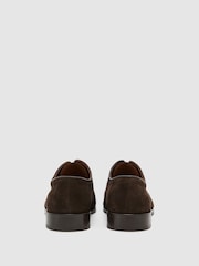 Reiss Dark Brown Blake Suede Lace-Up Derby Shoes - Image 4 of 6