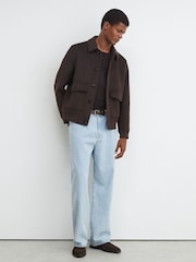 Reiss Dark Brown Blake Suede Lace-Up Derby Shoes - Image 5 of 6