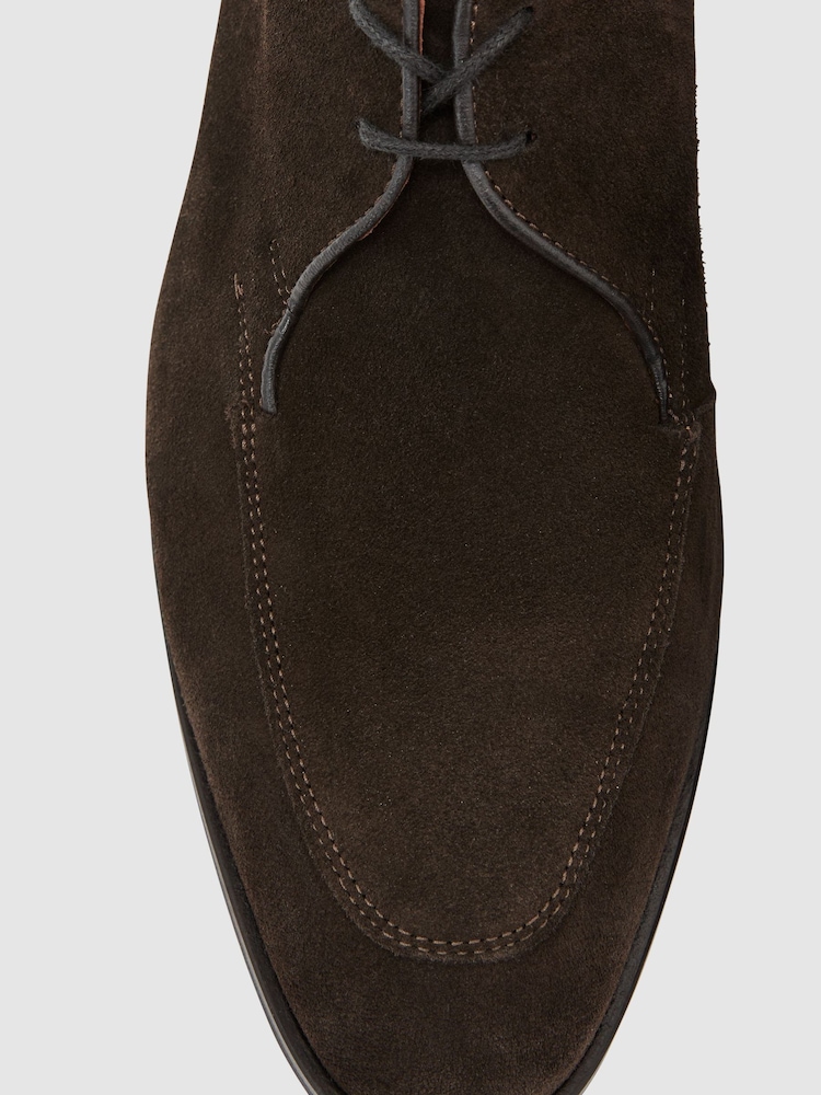 Reiss Dark Brown Blake Suede Lace-Up Derby Shoes - Image 6 of 6 Reiss Dark Brown Blake Suede Lace-Up Derby Shoes - Image 6 of 6