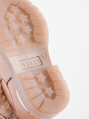 Baker by Ted Baker Girls Pink Faux Fur Cuff Boots with Bow - Image 5 of 5