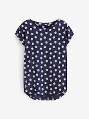 Blanco/Azul/Estampado de margaritas - Pack de 3 camisetas de algodón 100 % con mangas casquillo - Imagen 3 de 10