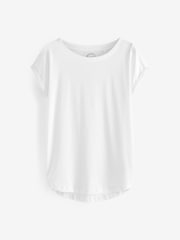 Blanco/Azul/Estampado de margaritas - Pack de 3 camisetas de algodón 100 % con mangas casquillo - Imagen 4 de 10